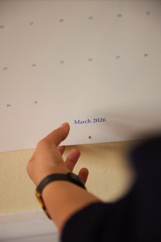 Paper Collective A Year of Greens 2026 calendrier mural, image décorative