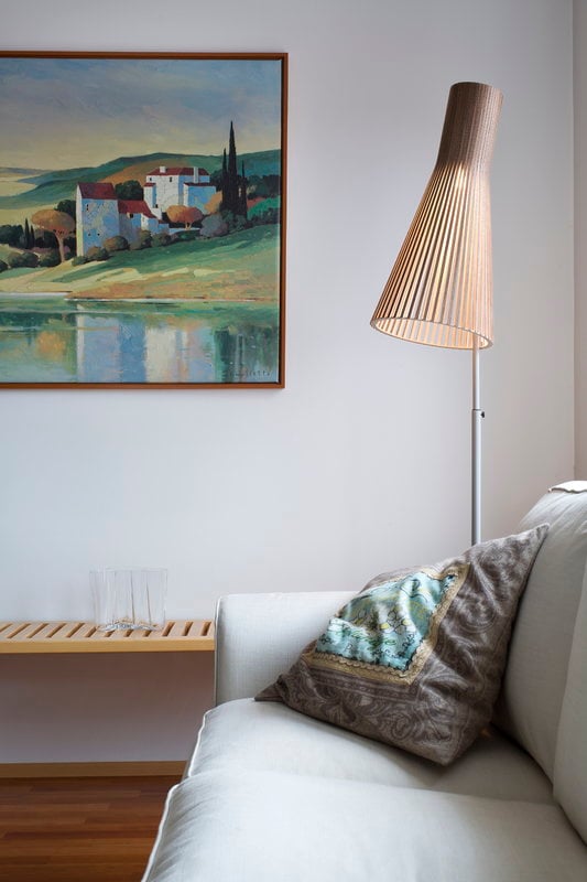 Design floor lamp, natural birch | Finnish Design Shop