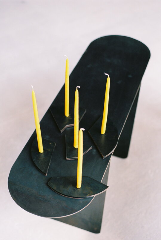 Serax Portacandela Candelabra, acciaio blu, immagine decorativa