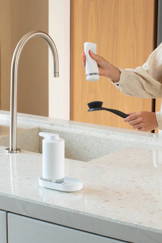 Dispenser Sapone Gedy Brenda – Resina Bianco Opaco, 350 Ml, Design Italiano, Accessorio Bagno Elegante