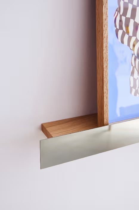 Paper Collective Gallery Shelf, 115 cm, oak - brushed steel, decoration image