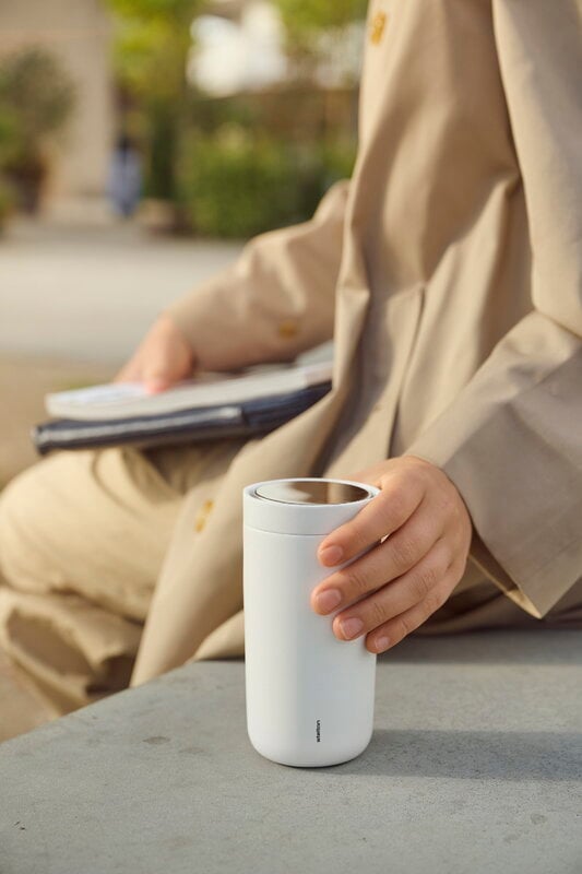 Stelton To Go Click thermo cup, 0.2 L, soft chalk, decoration image
