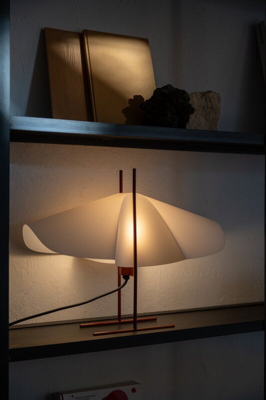 Motarasu Cho table lamp, white - terracotta, decoration image