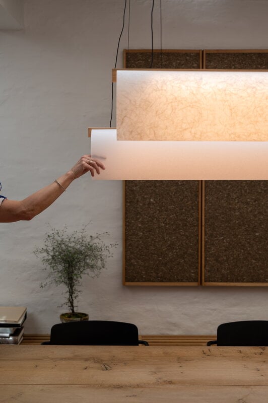 Motarasu Enso Raw 120 Pendelleuchte, beige - natur Eiche, dekorationsbild