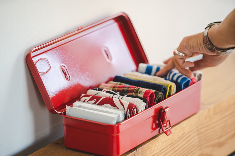 Toyo Steel T-320 Trunk Shape toolbox, living coral, decoration image