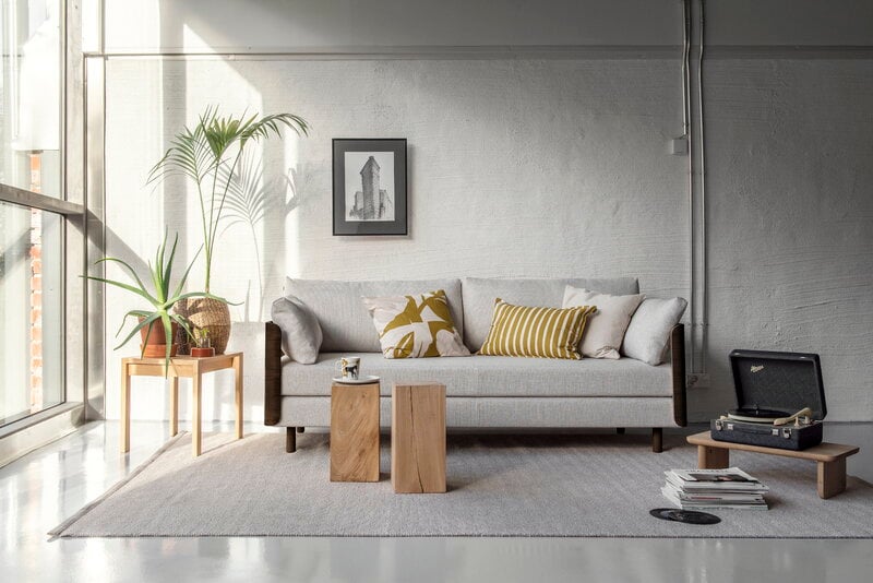 Tapio Anttila Collection ON2 Wood sofa bed, brown oak - off-white Diamonds 012, decoration image