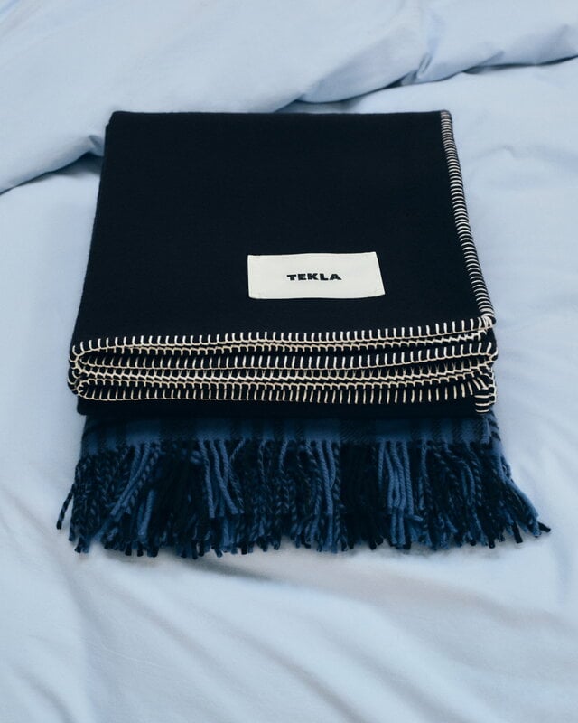 Tekla Lambswool blanket, 130 x 180 cm, dusk blue | Finnish Design Shop