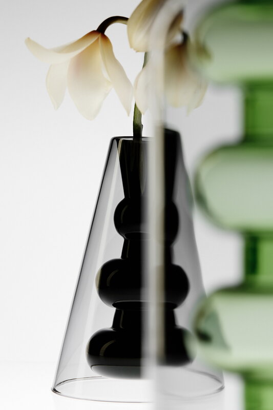Tom Dixon Bump vase, cone, black, decoration image