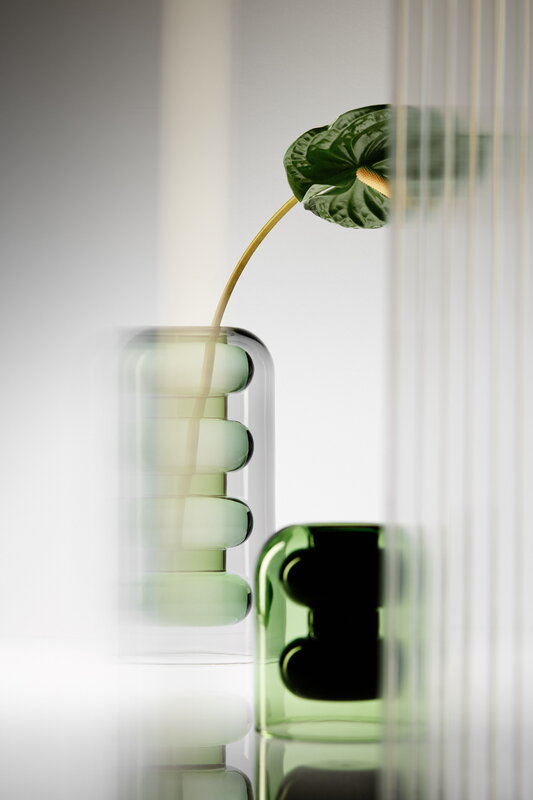 Tom Dixon Bump vase, tall, green, decoration image