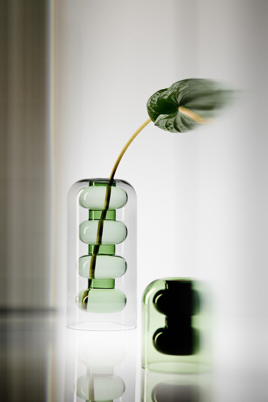 Tom Dixon Bump vase, tall, green, decoration image