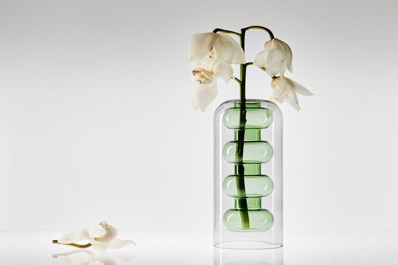 Tom Dixon Bump vase, tall, green, decoration image