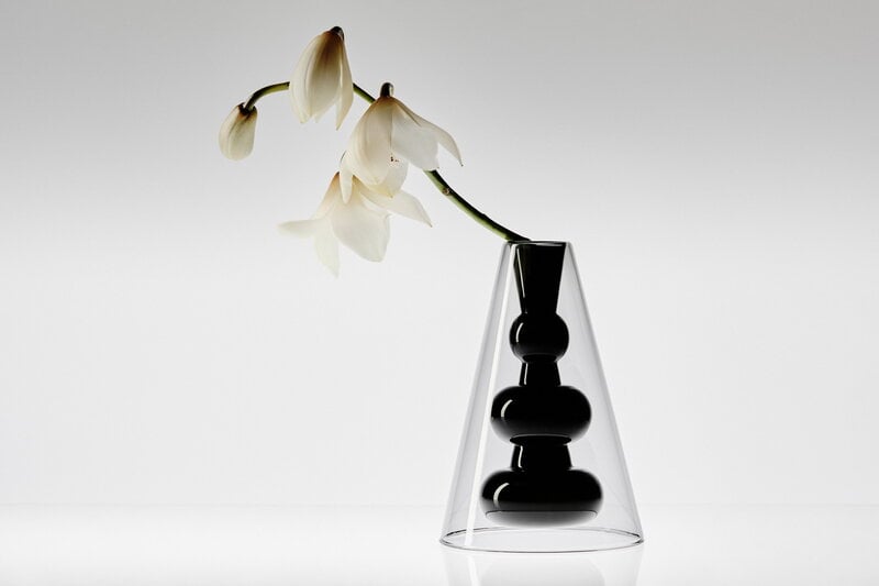 Tom Dixon Bump vase, cone, black, decoration image