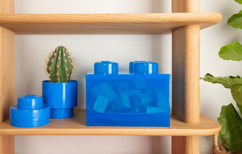 Room Copenhagen Lego Storage Brick 4 Top Lid, translucent blue, decoration image