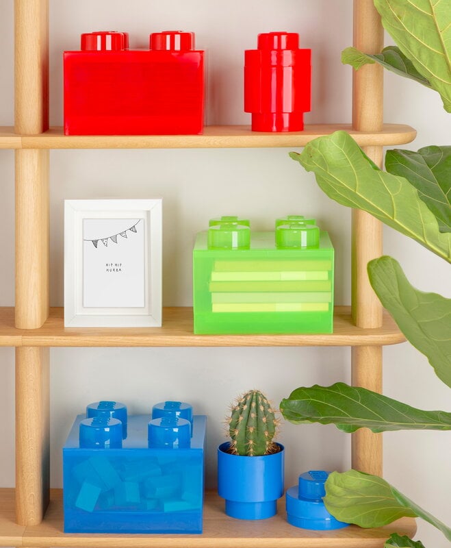 Room Copenhagen Lego Storage Brick 4 Top Lid, translucent blue, decoration image