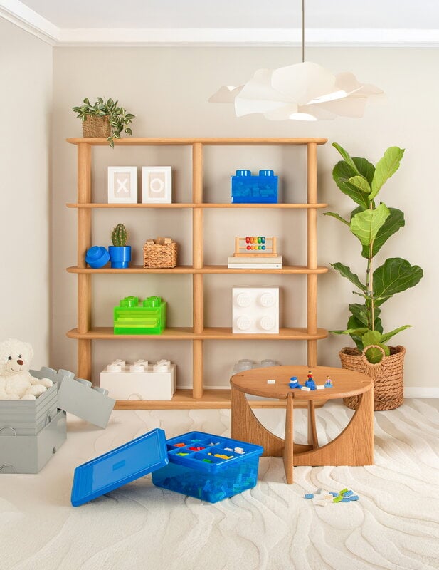 Room Copenhagen Lego Storage Brick 4 Top Lid, translucent blue, decoration image