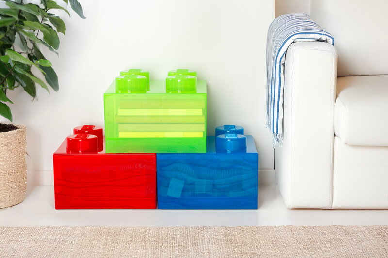 Room Copenhagen Lego Storage Brick 4 Top Lid, translucent red, decoration image