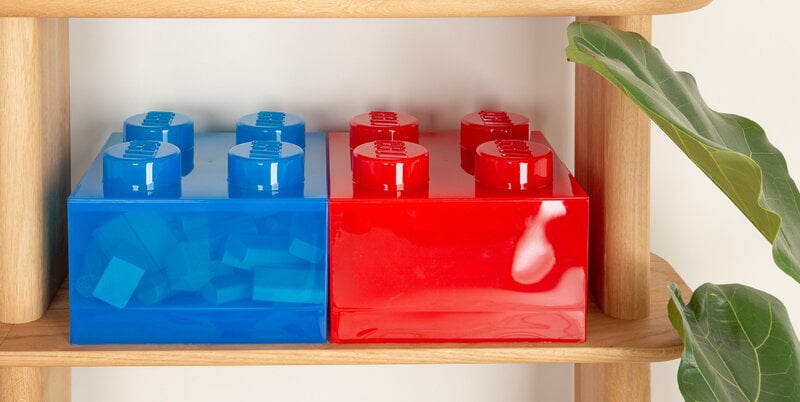 Room Copenhagen Lego Storage Brick 4 Top Lid, translucent red, decoration image