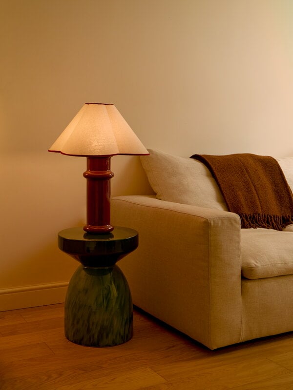 Tala Heath table lamp, port red - natural cotton, view 15