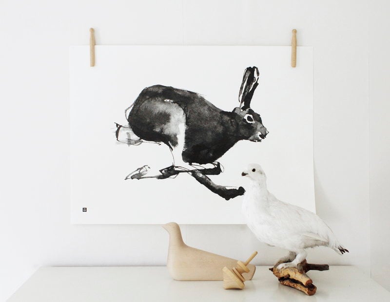 maak het plat Uitdaging Verslaafde Teemu Järvi Illustrations Hare poster, 70 x 50 cm | Finnish Design Shop