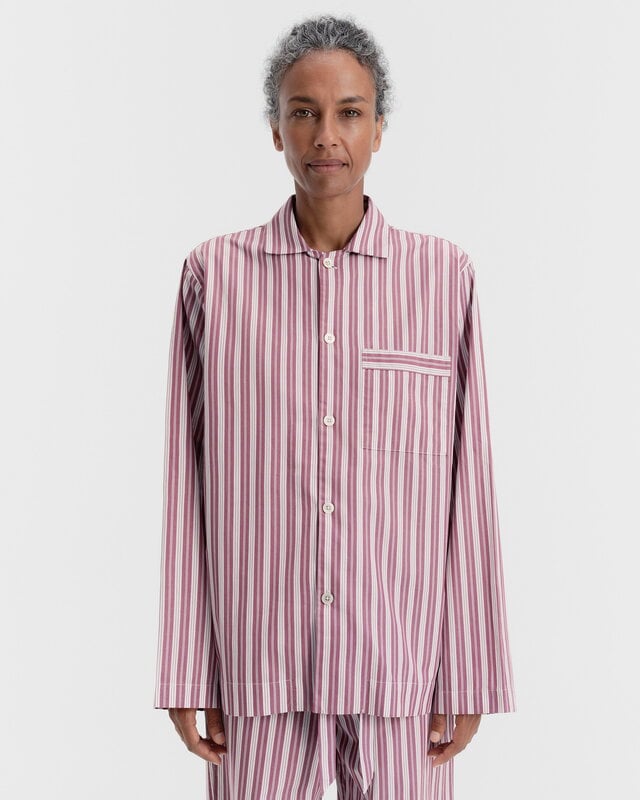 Tekla Poplin pyjamasbyxor, rabarber ränder, dekorationsbild