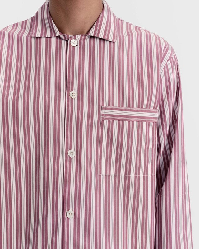 Tekla Poplin pyjamasbyxor, rabarber ränder, dekorationsbild
