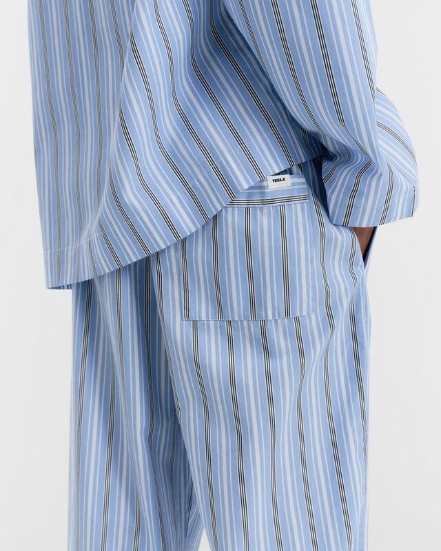 Tekla Poplin pyjama pants, stave stripes, decoration image