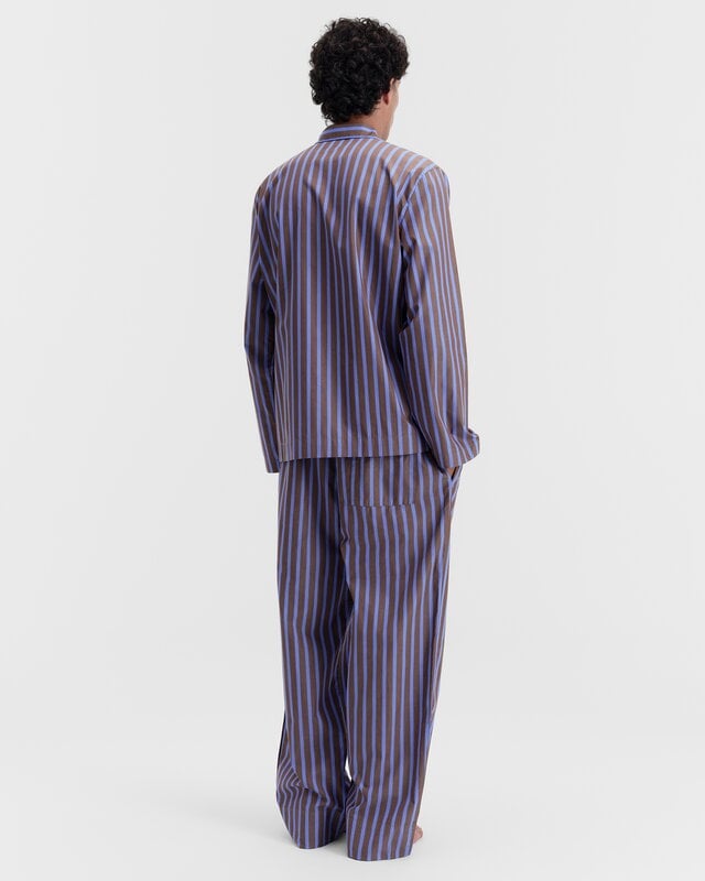 Tekla Poplin pyjama pants, chestnut stripes, decoration image