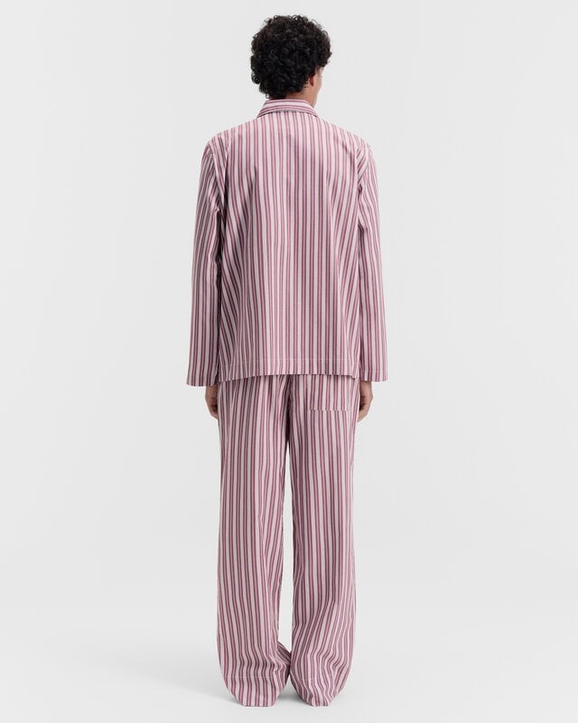 Tekla Poplin pyjamasbyxor, rabarber ränder, dekorationsbild