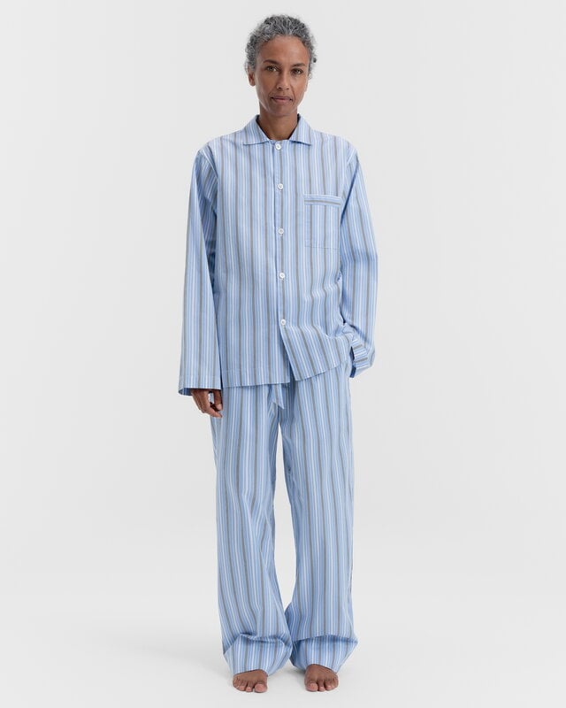 Tekla Poplin pyjama pants, stave stripes, decoration image