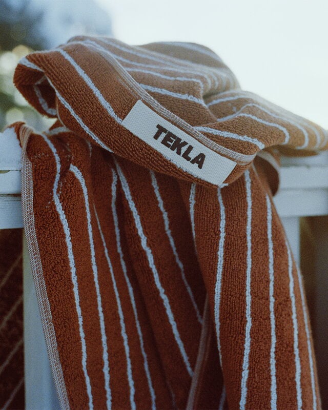 Tekla Terry towel, rust stripes, decoration image