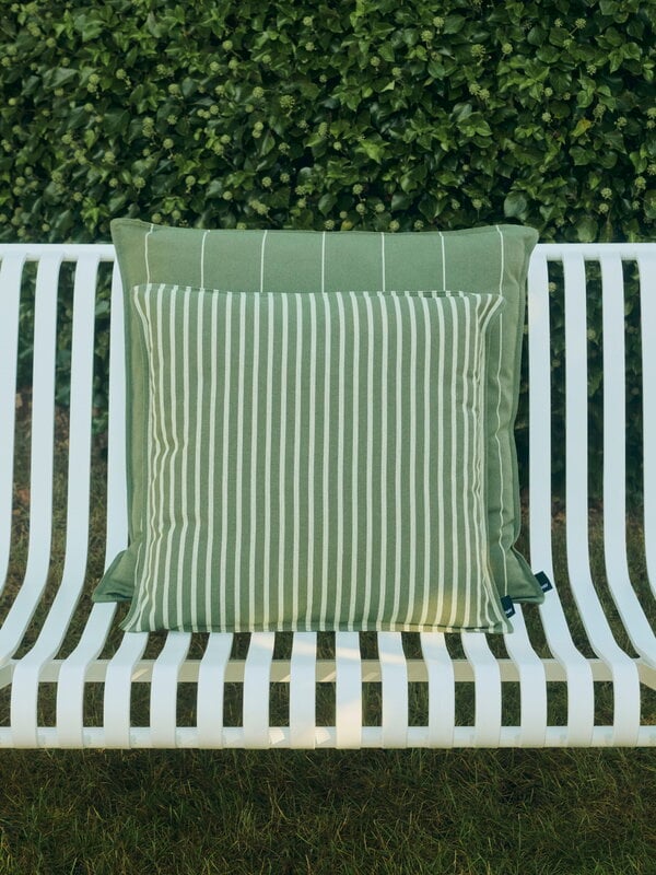 HAY Terrazza cushion, 50 x 50 cm, olive bold stripe, decoration image