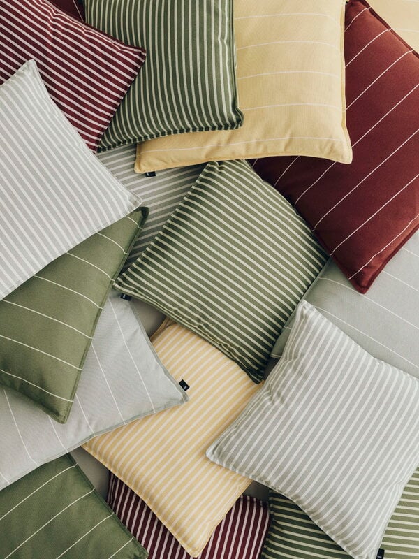 HAY Terrazza cushion, 50 x 50 cm, olive bold stripe, decoration image