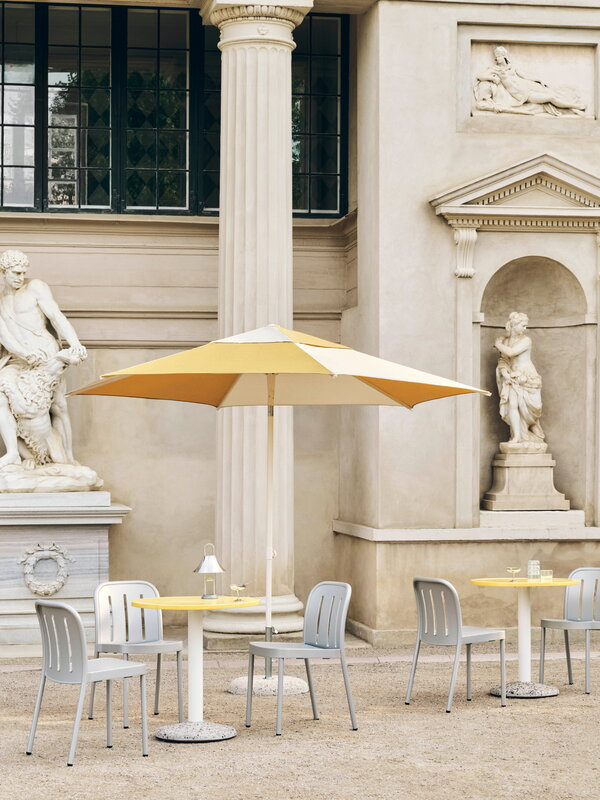 HAY Terrazza parasol, hexagon, off-white - ochre, decoration image