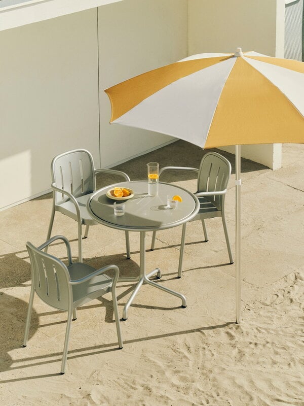 HAY Terrazza parasol, octagon, off-white - ochre, decoration image