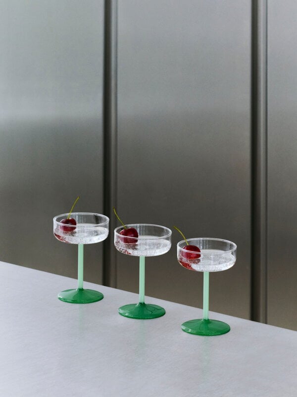 HAY Tint coupe glass, 2 pcs, green, decoration image