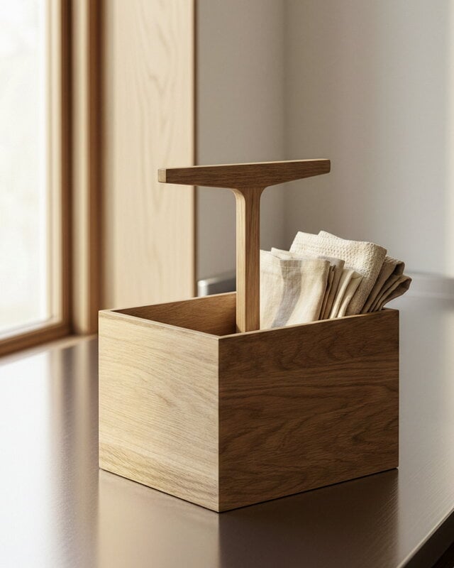 Ro Collection Toolbox container, high, oiled oak, decoration image