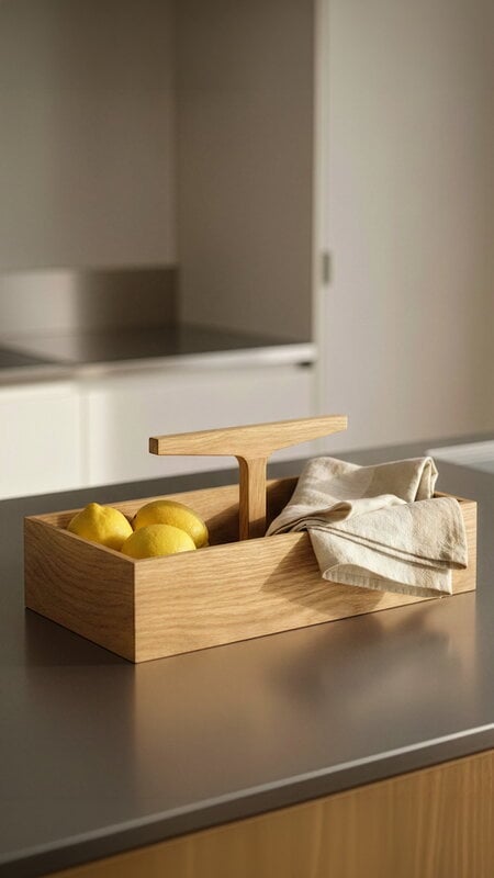 Ro Collection Toolbox container, low, oiled oak, decoration image