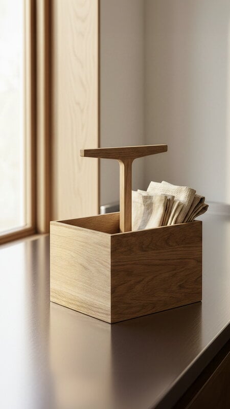 Ro Collection Toolbox container, high, oiled oak, decoration image