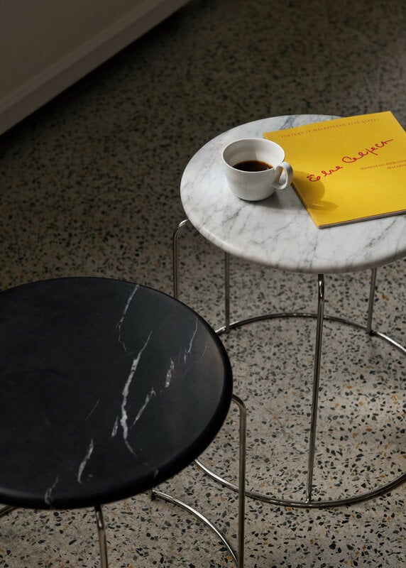 &Tradition Wire Stool VP11 top, Nero Marquina marble, decoration image