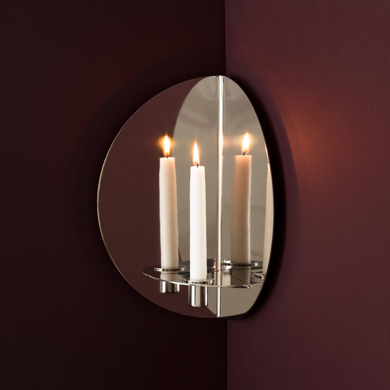 NKlaus Portacandela Rotondo In Acciaio Inox Lucido – Diametro 10 Cm – Decorazione Tavolo 10840