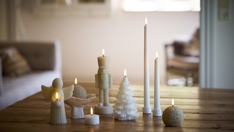 Uyuni Lighting LED Christmas tree candle, 10 x 15 cm, nordic white, decoration image