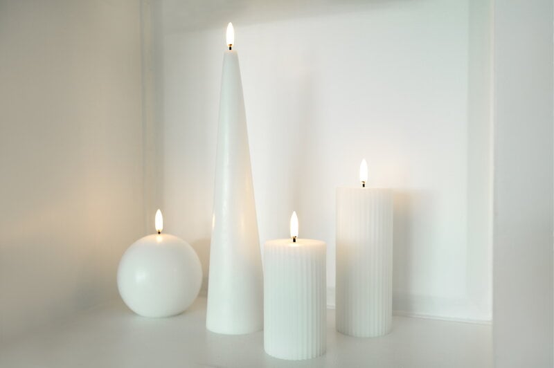 Uyuni Lighting LED round candle, 10 x 10 cm, nordic white, decoration image
