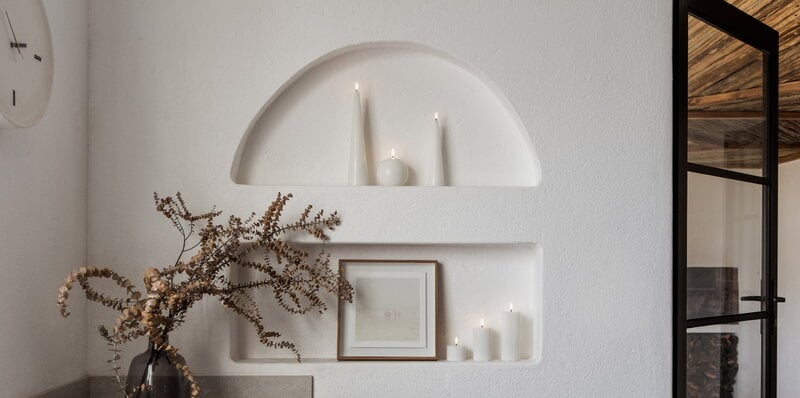 Uyuni Lighting LED round candle, 10 x 10 cm, nordic white, decoration image