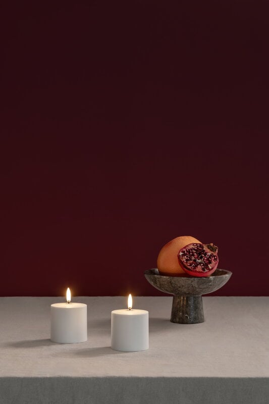 Uyuni Lighting Rechargeable LED pillar candle, 6,8 x 6,8 cm, white plain, decoration image
