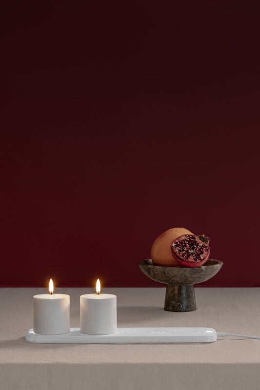 Uyuni Lighting Rechargeable LED pillar candle, 6,8 x 6,8 cm, white plain, decoration image