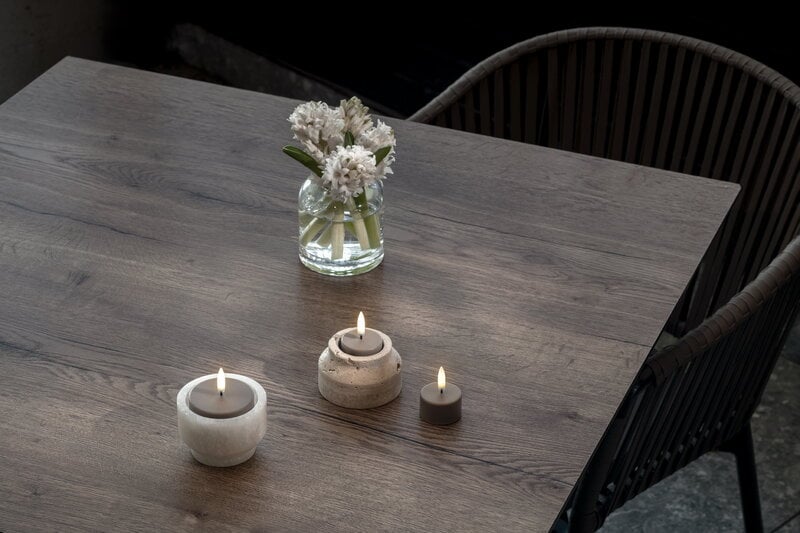 Uyuni Lighting Bougie chauffe-plat LED rechargeable, 3,9 x 2,3 cm, grès uni, 2 pcs, image décorative