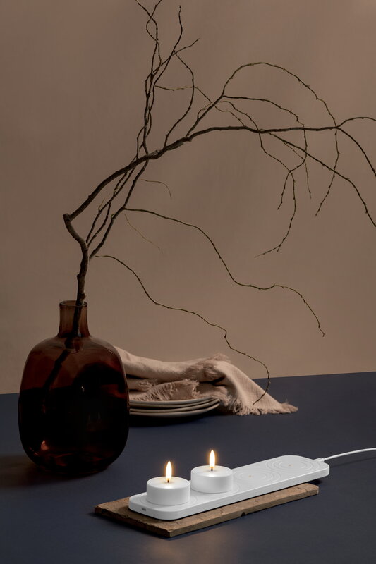 Uyuni Lighting Rechargeable LED tealight candle, 3,9 x 2,3 cm, white plain, 2 pcs, decoration image