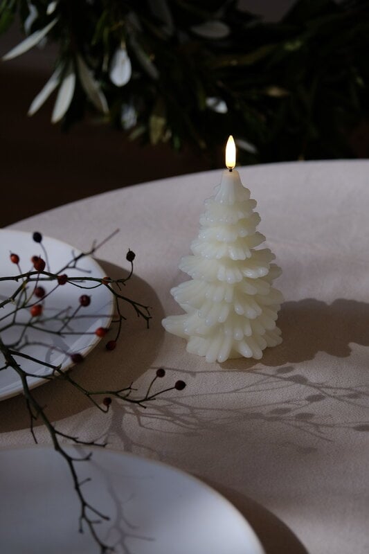 Uyuni Lighting LED Christmas tree candle, 10 x 15 cm, nordic white, decoration image