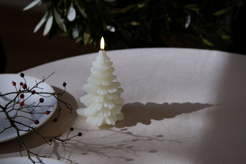 Uyuni Lighting LED Christmas tree candle, 10 x 15 cm, nordic white, decoration image