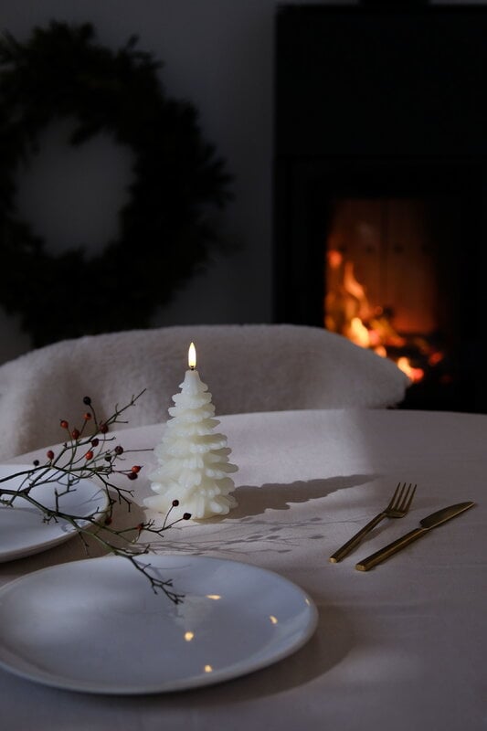 Uyuni Lighting LED Christmas tree candle, 10 x 15 cm, nordic white, decoration image
